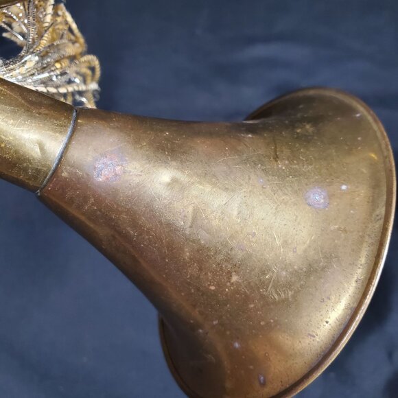 Vintage Brass Bugle Horn with Gold Rope Tassels Decorative Wall Hanging - Picture 15 of 15